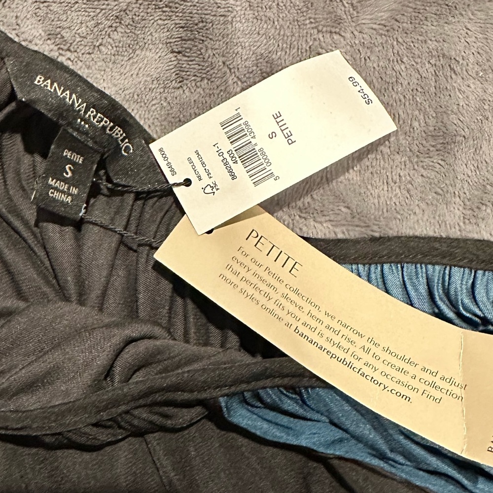 NWT Banana Republic Factory colorblock swing tank black teal petite small PS - Picture 3 of 6